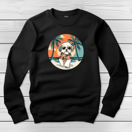 Havanesés környakú pulóver fekete színben