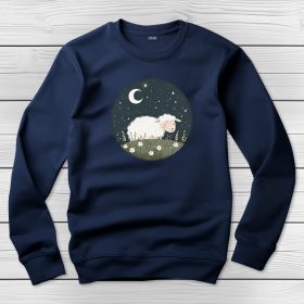 Bárányos környakú pulóver sötétkék színben