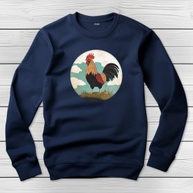 Kakasos környakú pulóver sötétkék színben