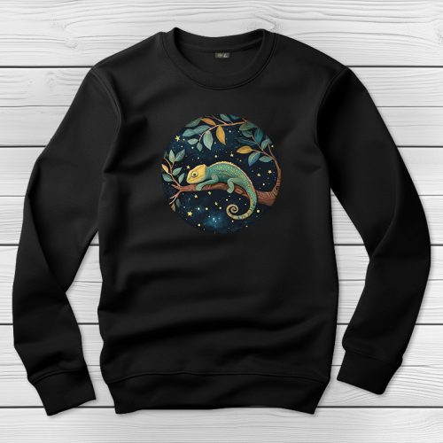 Kaméleonos környakú pulóver fekete színben