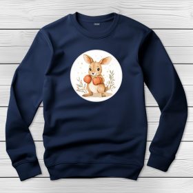 Kengurus környakú pulóver sötétkék színben