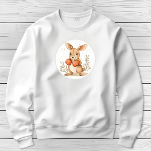 Kengurus környakú pulóverk fehér színben