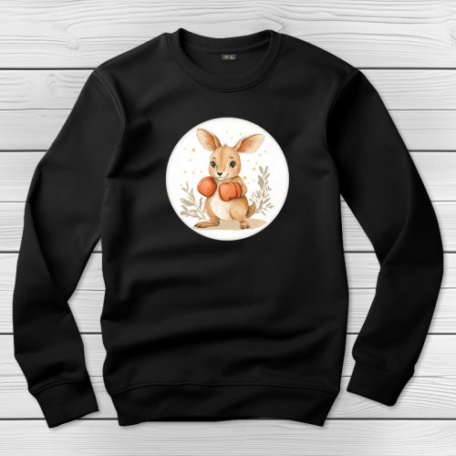 Kengurus környakú pulóver fekete színben