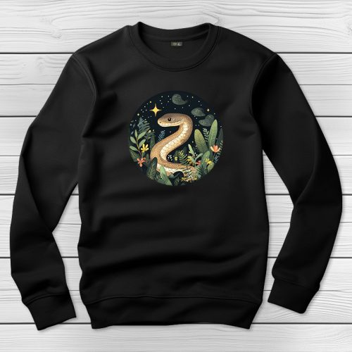 Kígyós környakú pulóver fekete színben