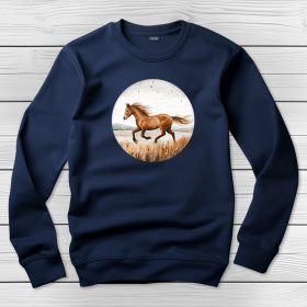 Lovas környakú pulóver sötétkék színben