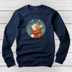 Cicás környakú pulóver sötétkék színben