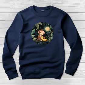 Majmos környakú pulóver sötétkék színben