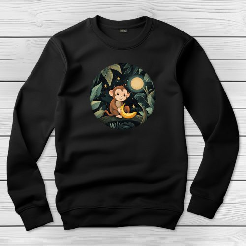 Majmos környakú pulóver fekete színben