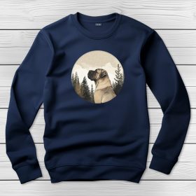 Masztiffos környakú pulóver sötétkék színben