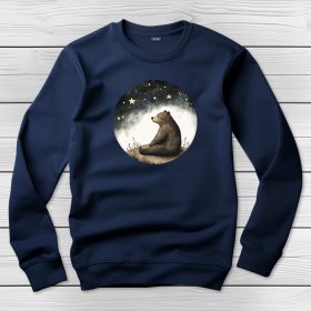 Medvés környakú pulóver sötétkék színben