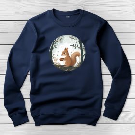 Mókusos környakú pulóver sötétkék színben