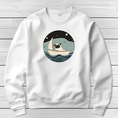 Mopszos környakú pulóverk fehér színben