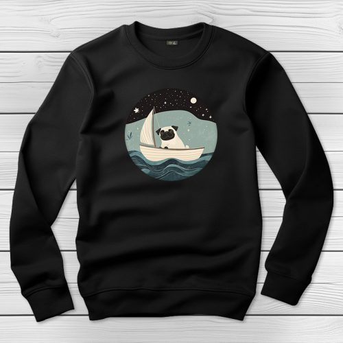 Mopszos környakú pulóver fekete színben