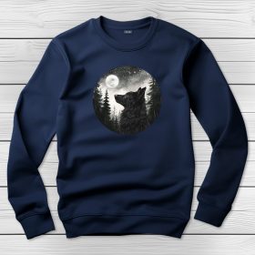 Mudis környakú pulóver sötétkék színben