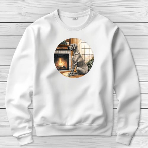 Német dogos környakú pulóverk fehér színben