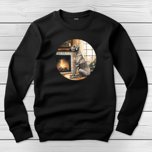 Német dogos környakú pulóver fekete színben