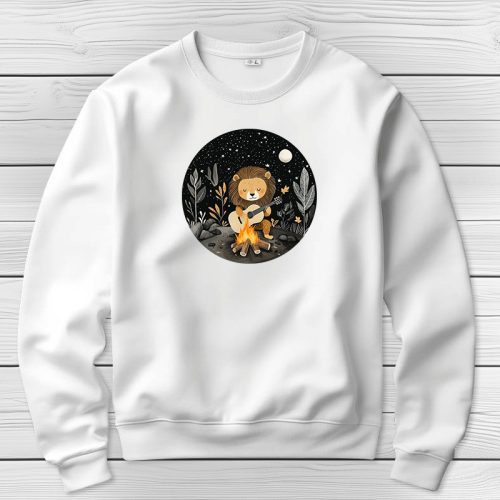 Oroszlános környakú pulóverk fehér színben