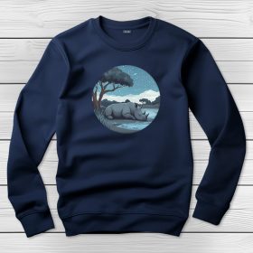 Orrszarvús környakú pulóver sötétkék színben