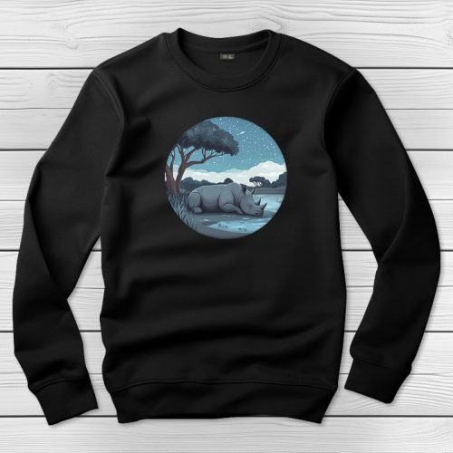 Orrszarvús környakú pulóver fekete színben