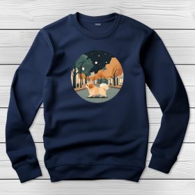 Palotapincsis környakú pulóver sötétkék színben