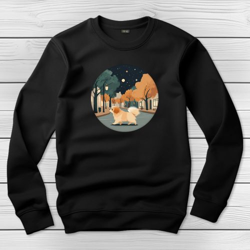 Palotapincsis környakú pulóver fekete színben