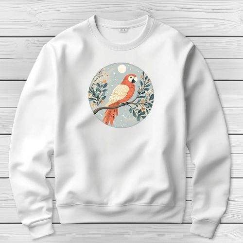 Papagájos környakú pulóverk fehér színben