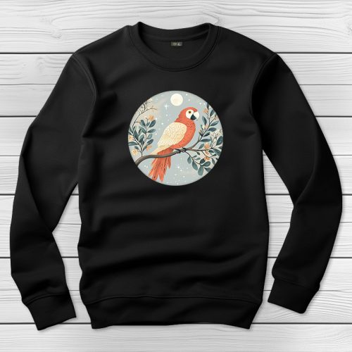 Papagájos környakú pulóver fekete színben