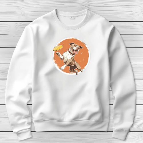 Pitbullos környakú pulóverk fehér színben