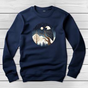 Sasos környakú pulóver sötétkék színben