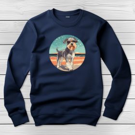 Schnauzeres környakú pulóver sötétkék színben