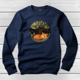 Shiba inus környakú pulóver sötétkék színben