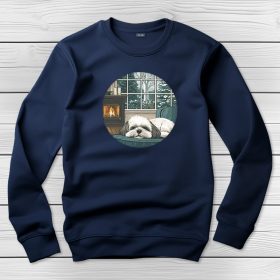 Si-cus környakú pulóver sötétkék színben