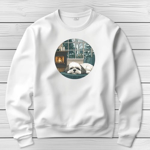 Si-cus környakú pulóverk fehér színben