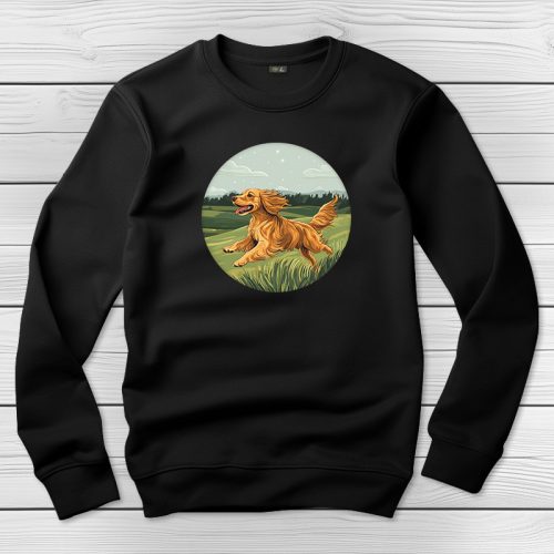 Cocker spánieles környakú pulóver fekete színben