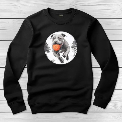 Staffordshire terrieres környakú pulóver fekete színben