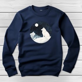 Szamojédes környakú pulóver sötétkék színben