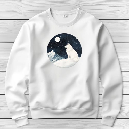 Szamojédes környakú pulóverk fehér színben