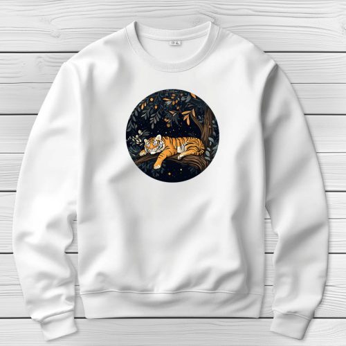 Tigrises környakú pulóverk fehér színben