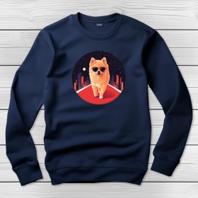 Törpespicces környakú pulóver sötétkék színben