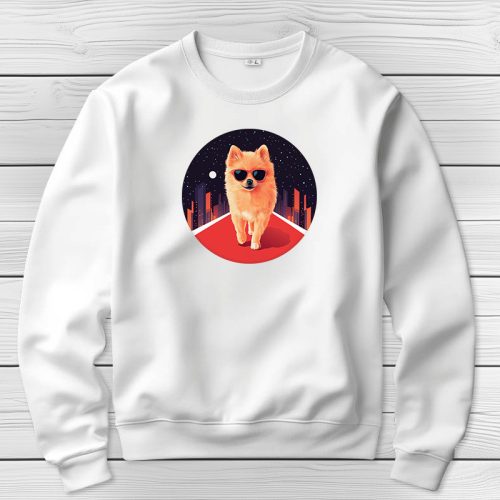 Törpespicces környakú pulóverk fehér színben