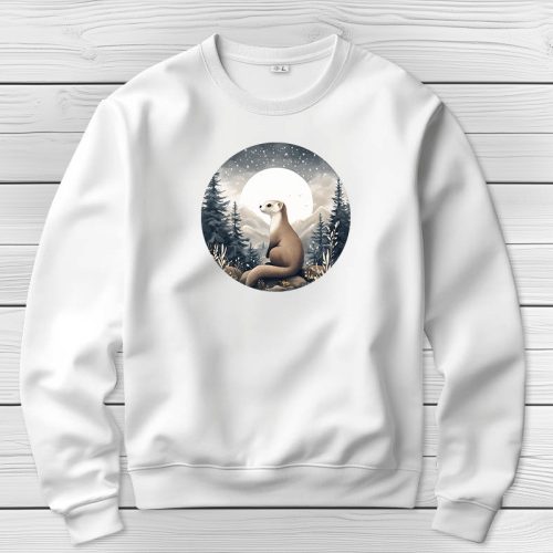 Vadászgörényes környakú pulóverk fehér színben