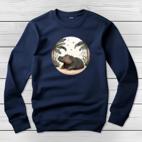 Vizilovas környakú pulóver sötétkék színben