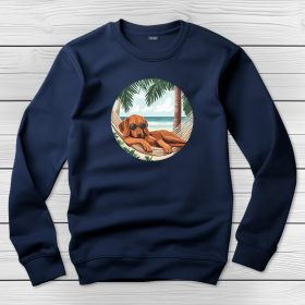 Magyar vizslás környakú pulóver sötétkék színben