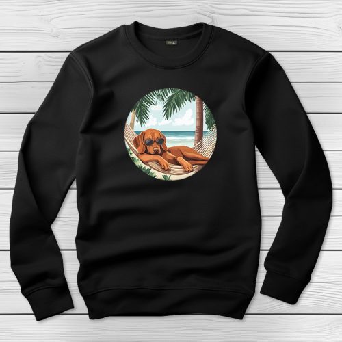 Magyar vizslás környakú pulóver fekete színben