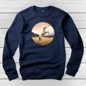 Weimari vizslás környakú pulóver sötétkék színben