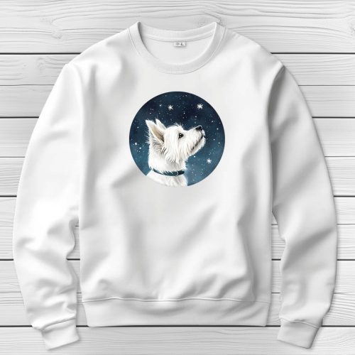 Westie-s környakú pulóverk fehér színben