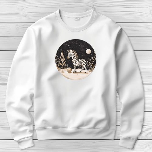 Zebrás környakú pulóverk fehér színben