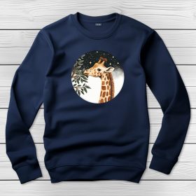 Zsiráfos környakú pulóver sötétkék színben