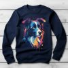 Border collie-s környakú pulóver sötétkék színben