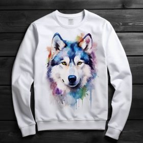 Alaszkai malamut mintás környakú pulóver